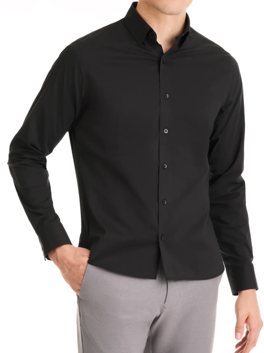 Van Heusen Black Dress Shirt